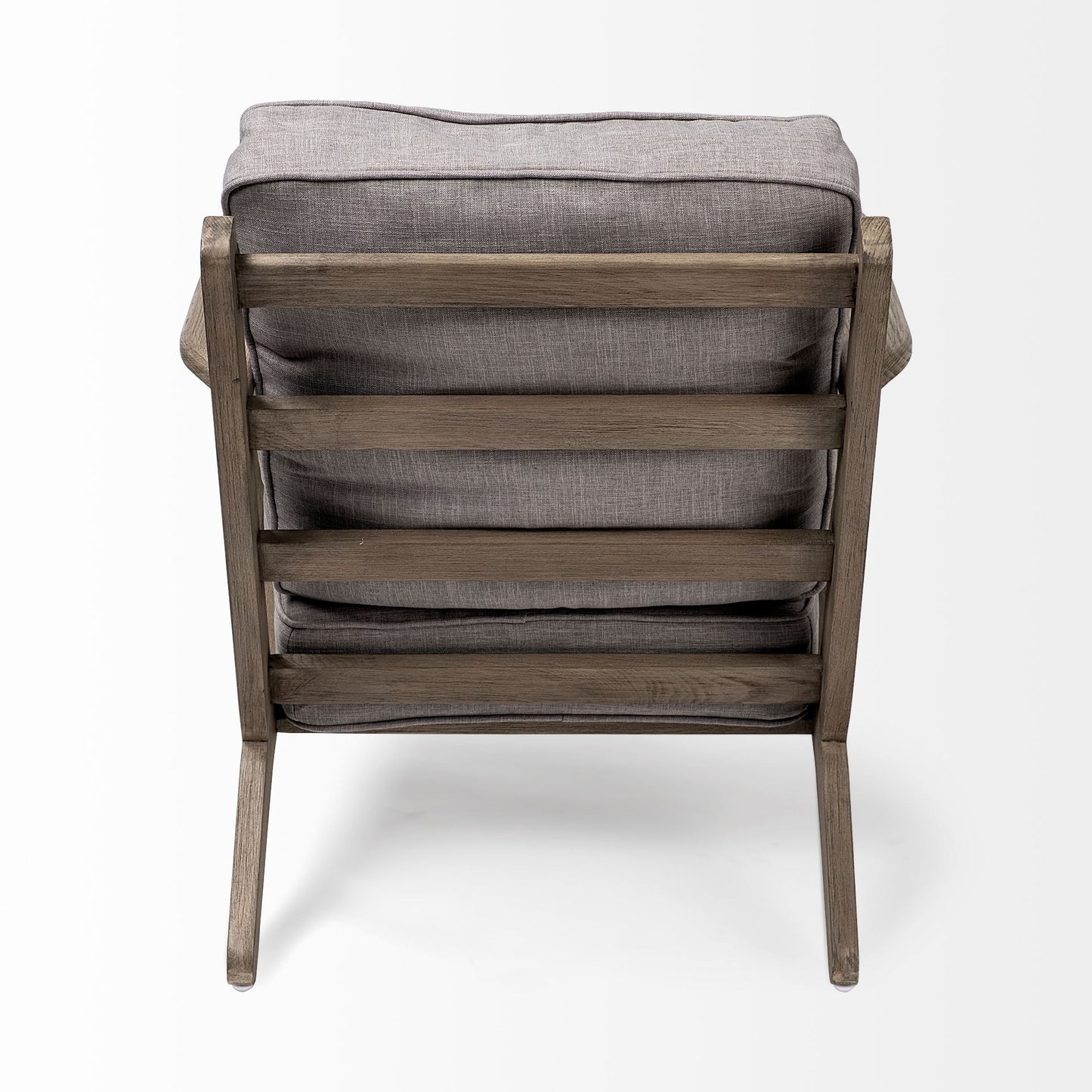 31" Gray And Brown Fabric Arm Chair