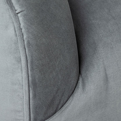 29" Gray and Copper Velvet Lounge Chair