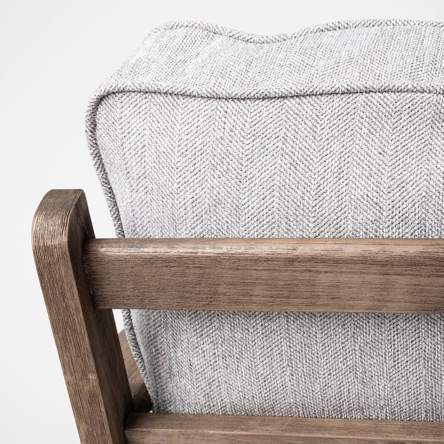 31" Gray And Brown Fabric Arm Chair
