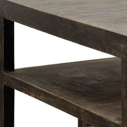 22" Natural Brown Solid Wood Square End Table