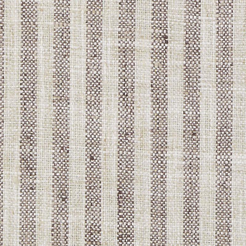 Cream & brown striped woven upholstery fabric with vertical bands & dotted brown accents.