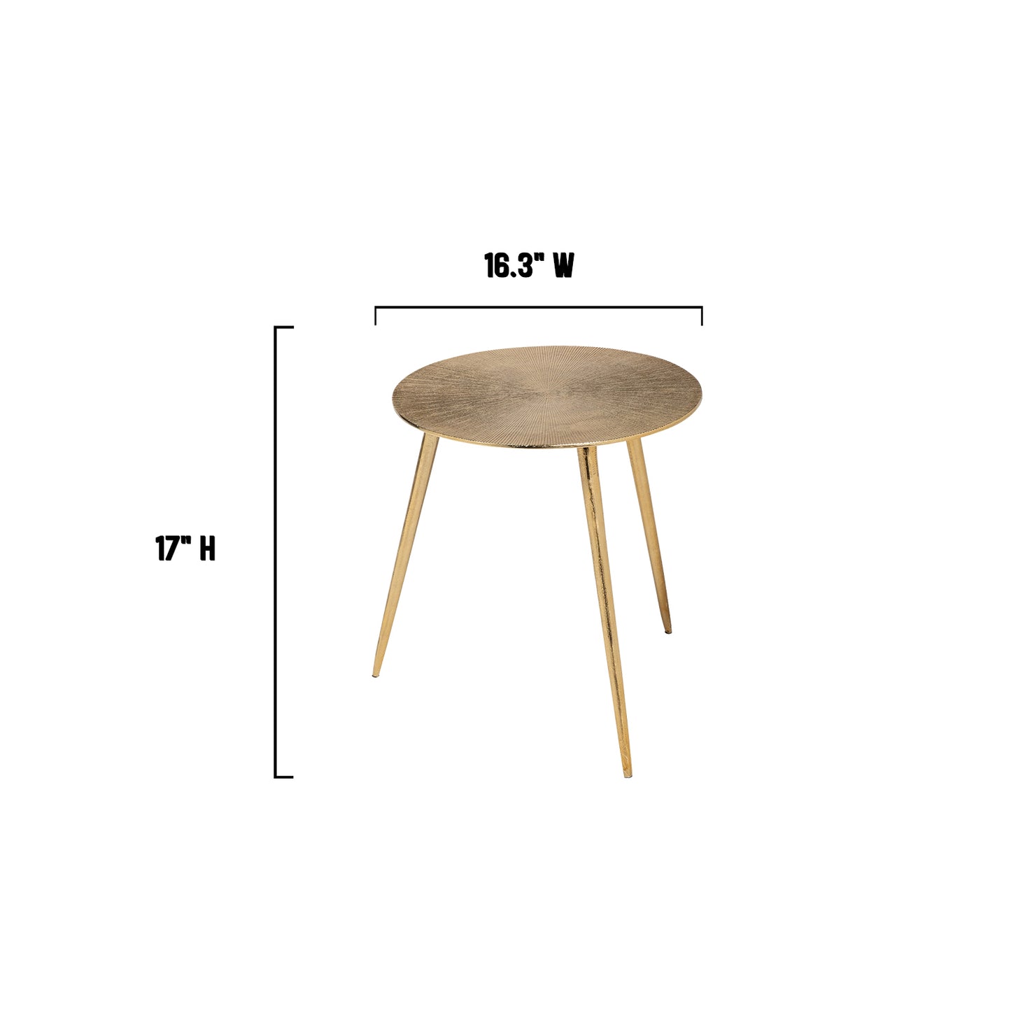 17" Gold Metal Round End Table