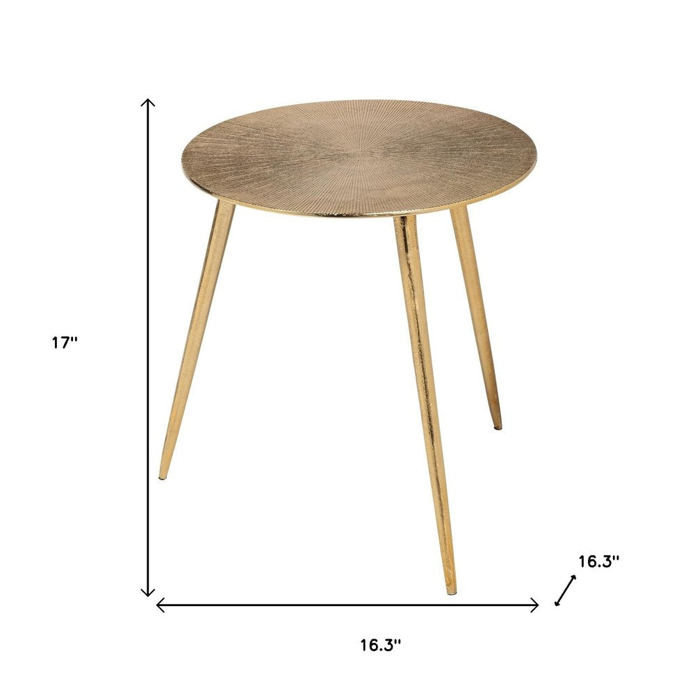 17" Gold Aluminum Round End Table