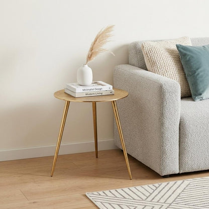 17" Gold Aluminum Round End Table
