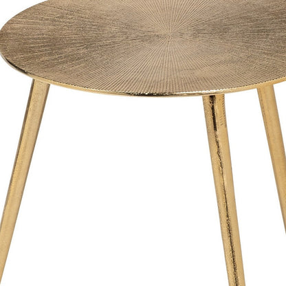 17" Gold Aluminum Round End Table