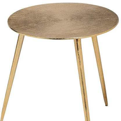 17" Gold Aluminum Round End Table