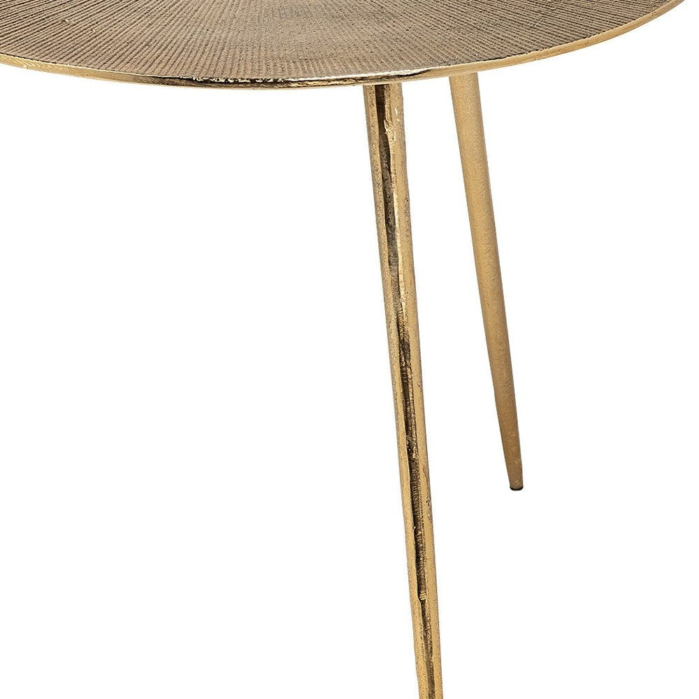 21" Gold Aluminum Round End Table