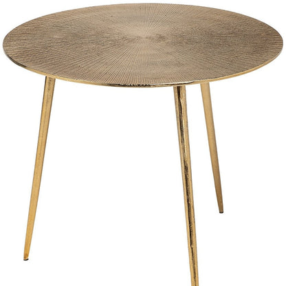 21" Gold Aluminum Round End Table