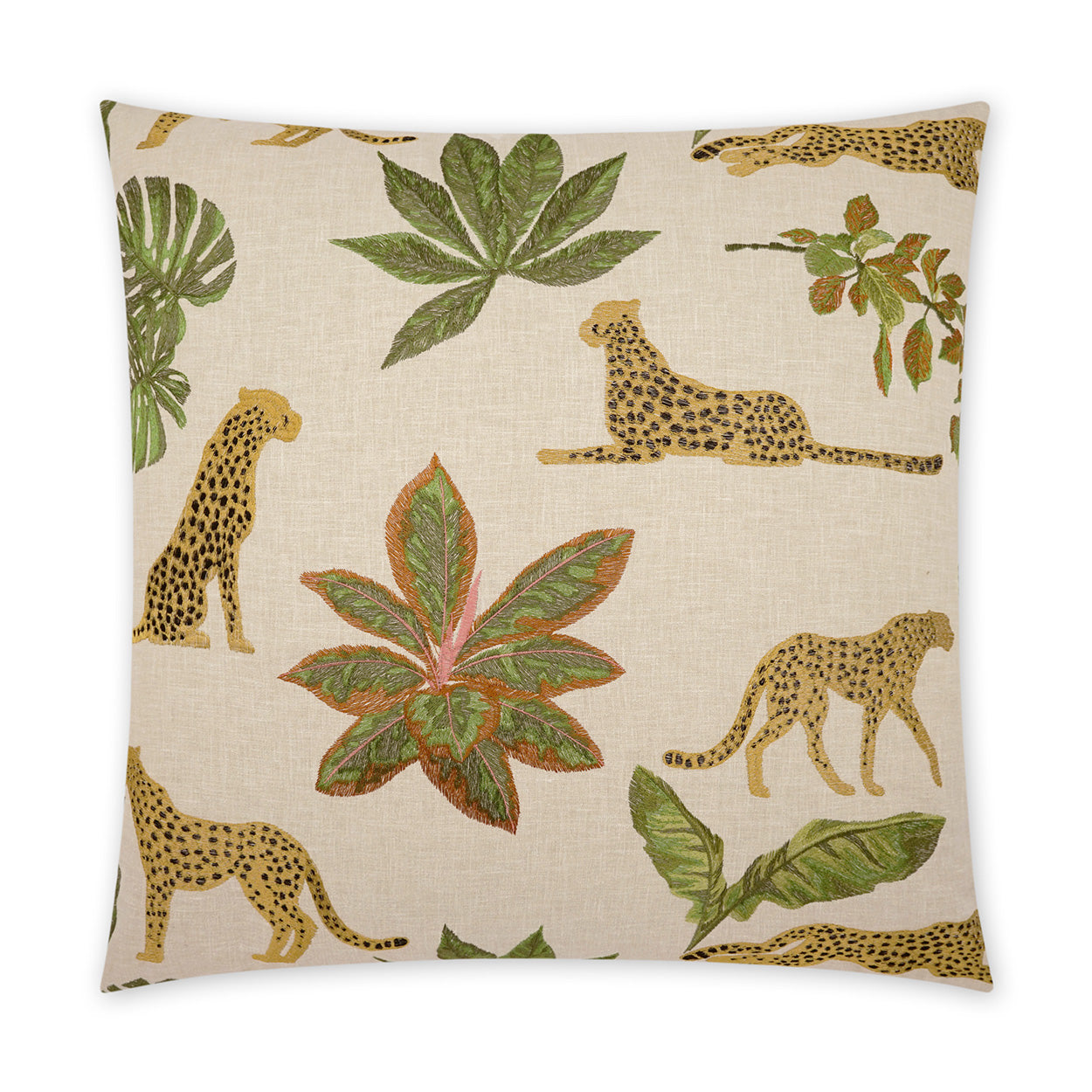 D.V. KAP HOME   24" x 24" Verdant Pillow - Ivory Animal, Novelty, Global    - 3808-I-2424
