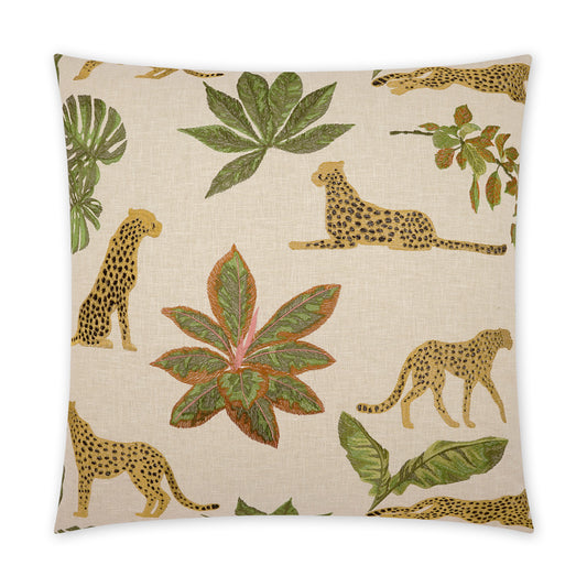 D.V. KAP HOME   24" x 24" Verdant Pillow - Ivory Animal, Novelty, Global    - 3808-I-2424