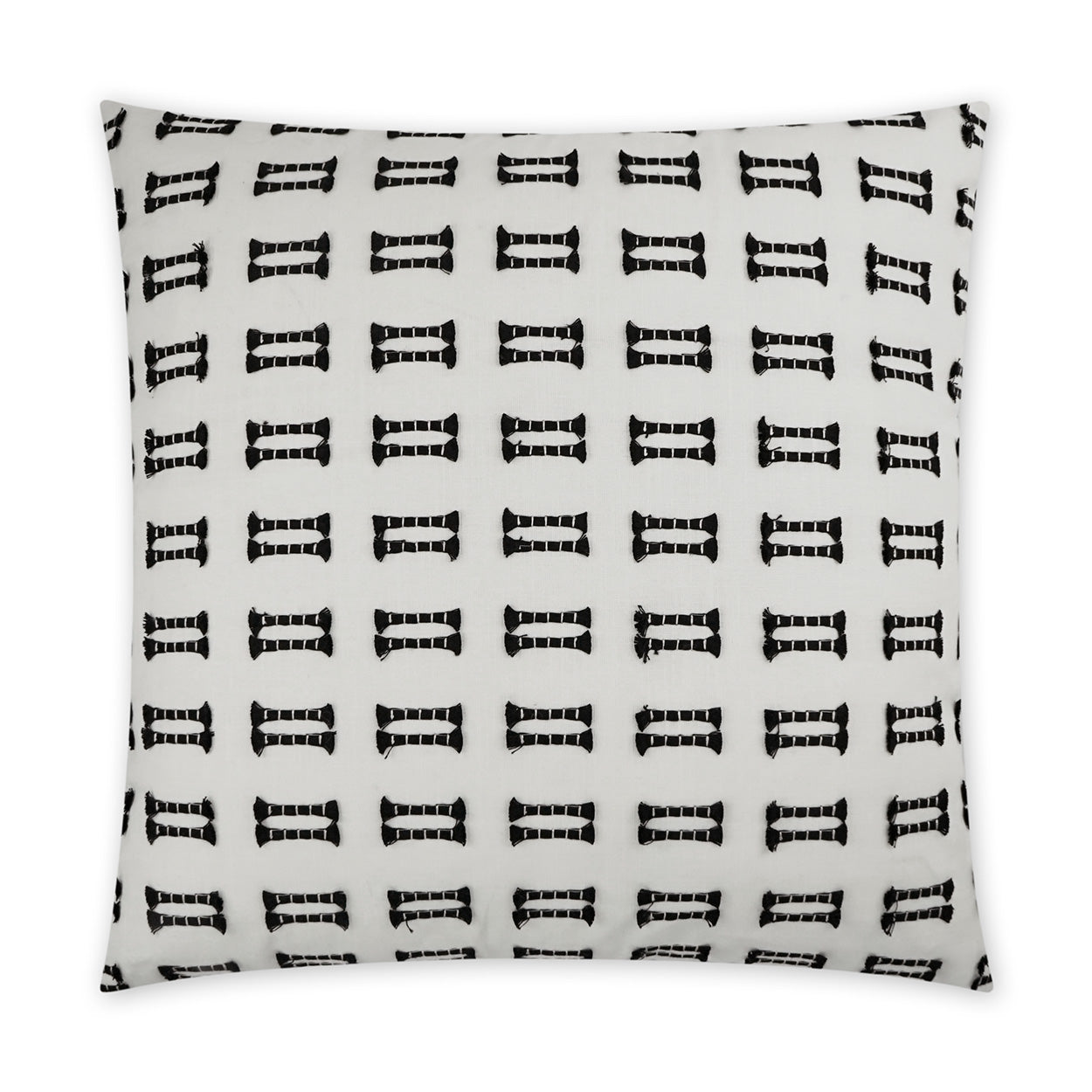 D.V. KAP HOME   24" x 24" Tassels Pillow - Tuxedo Transitional, Global    - 3813-T-2424