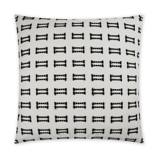 D.V. KAP HOME   24" x 24" Tassels Pillow - Tuxedo Transitional, Global    - 3813-T-2424