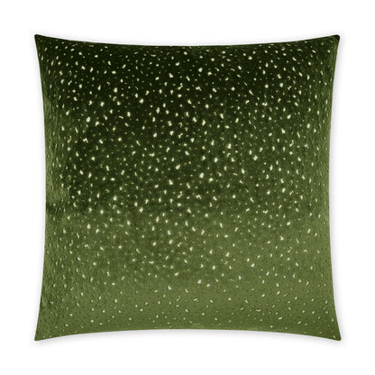 24 x 24 inches green gradient pillow with white speckled dots, emerald to olive, velvet-like fabric for sofa decor.