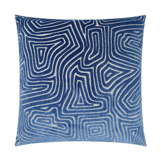 D.V. KAP HOME   24" x 24" Vertigo Pillow - Blue Modern, Abstract    - 3823-B-2424