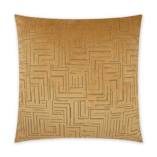 D.V. KAP HOME   24" x 24" Klint Pillow - Gold Modern, Geometric    - 3827-G-2424