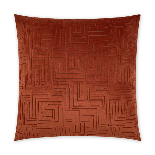 D.V. KAP HOME   24" x 24" Klint Pillow - Henna Modern, Geometric    - 3827-H-2424