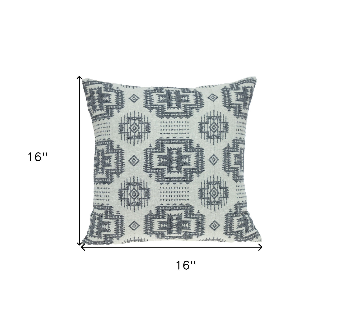 Gray Aztec Design Throw Pillow
