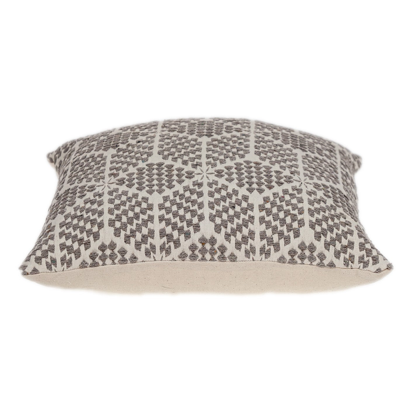 Beige Geometric Throw Pillow