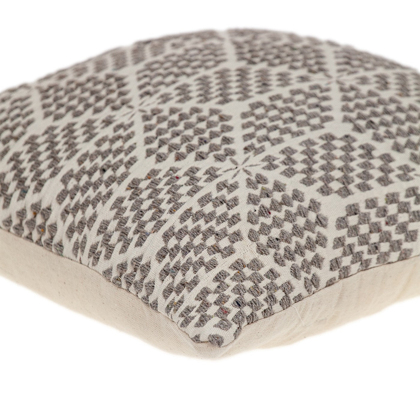 Beige Geometric Throw Pillow