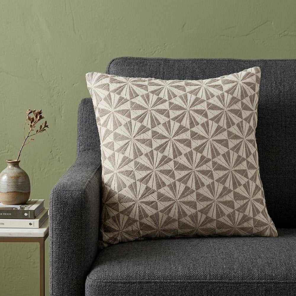 Pale Brown Pinwheels Throw Pillow