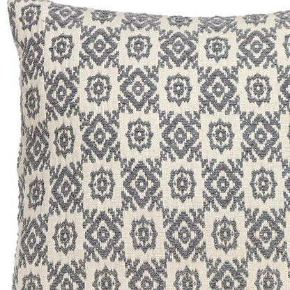 16" Gray Cotton Throw Pillow