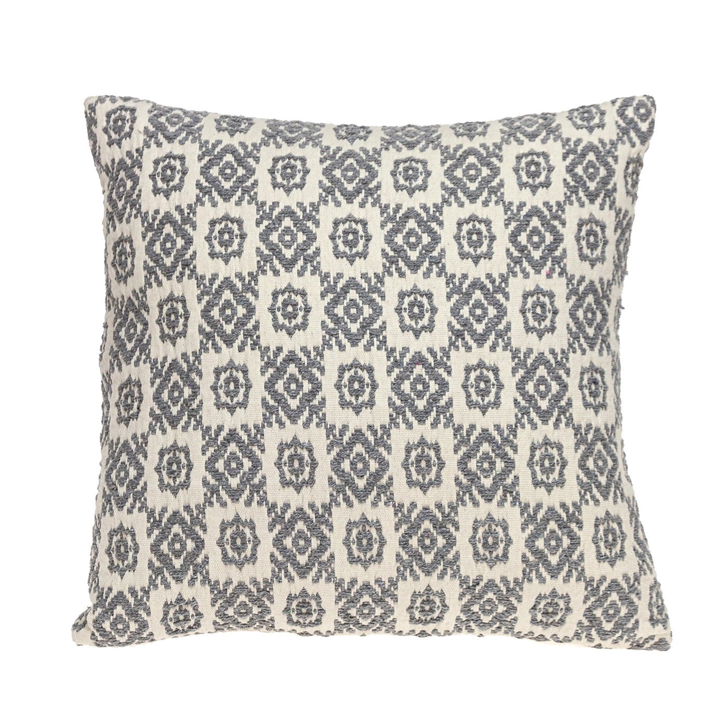 16" Gray Cotton Throw Pillow