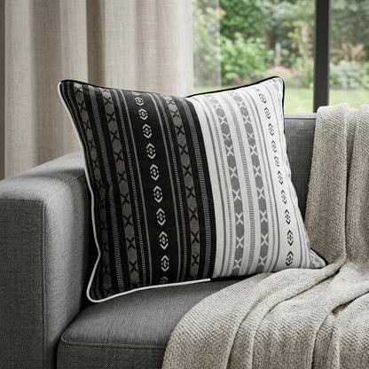 Black And White Abstract Accent Pillow