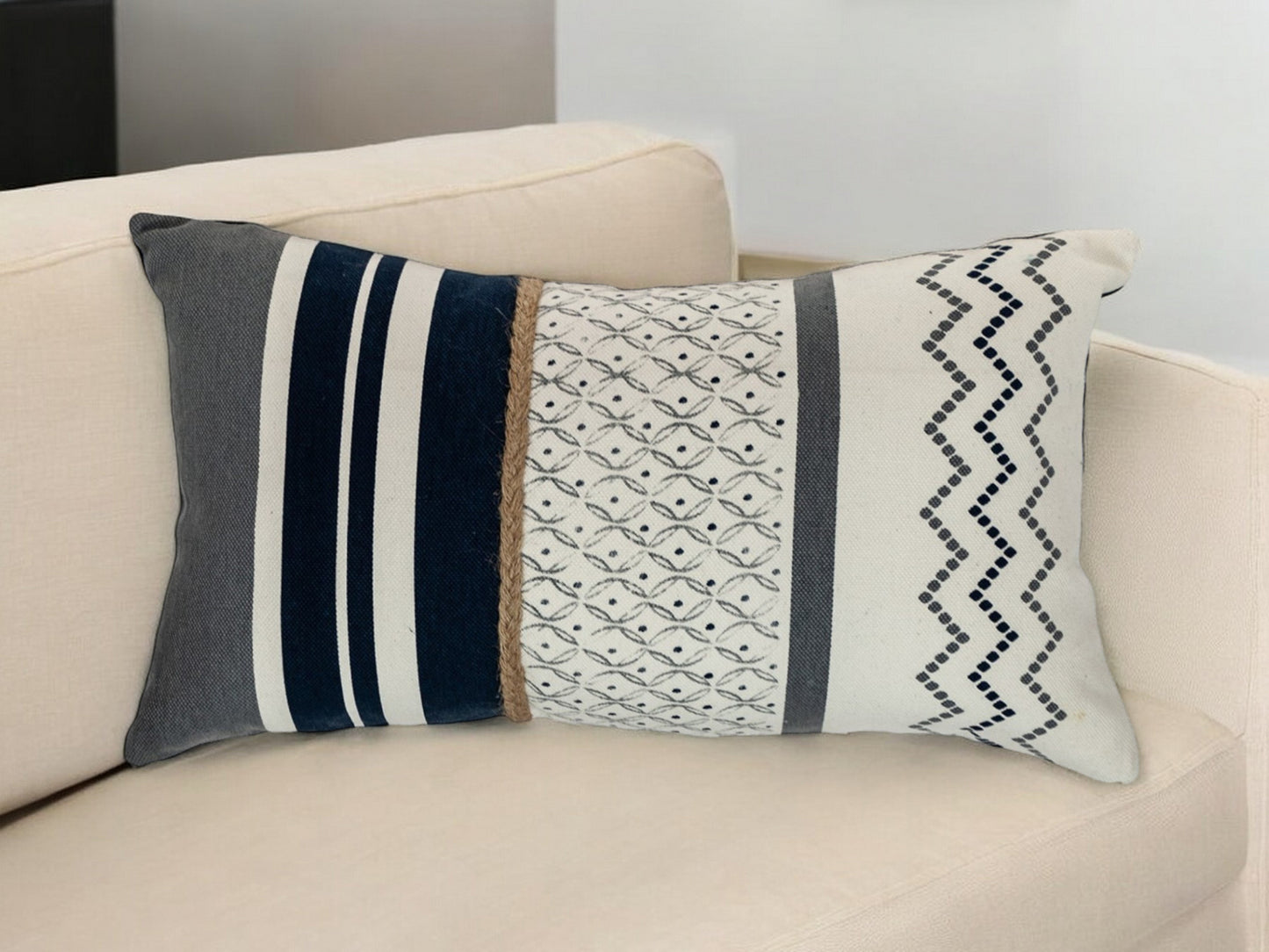 Boho Geo Braid Lumbar Pillow