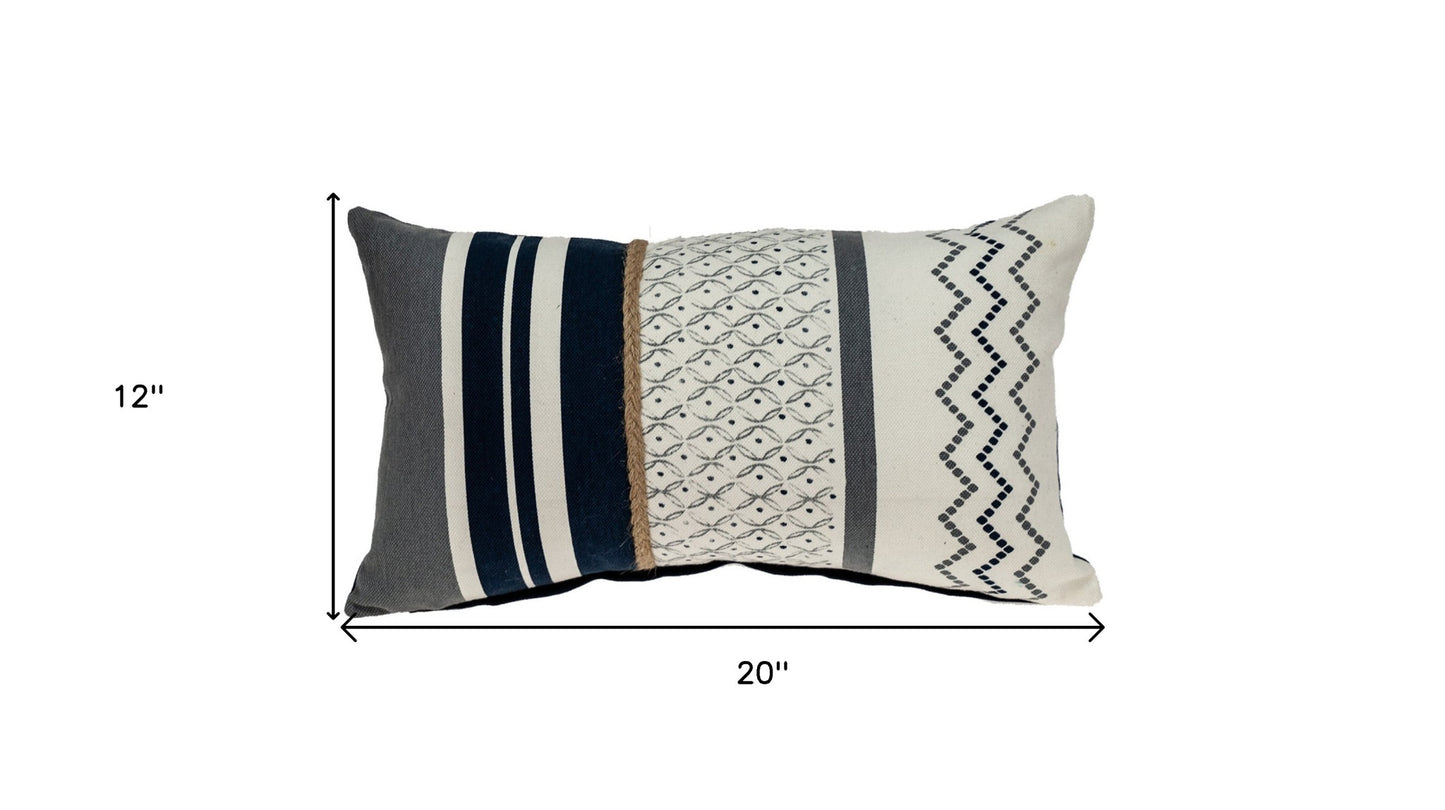 Boho Geo Braid Lumbar Pillow