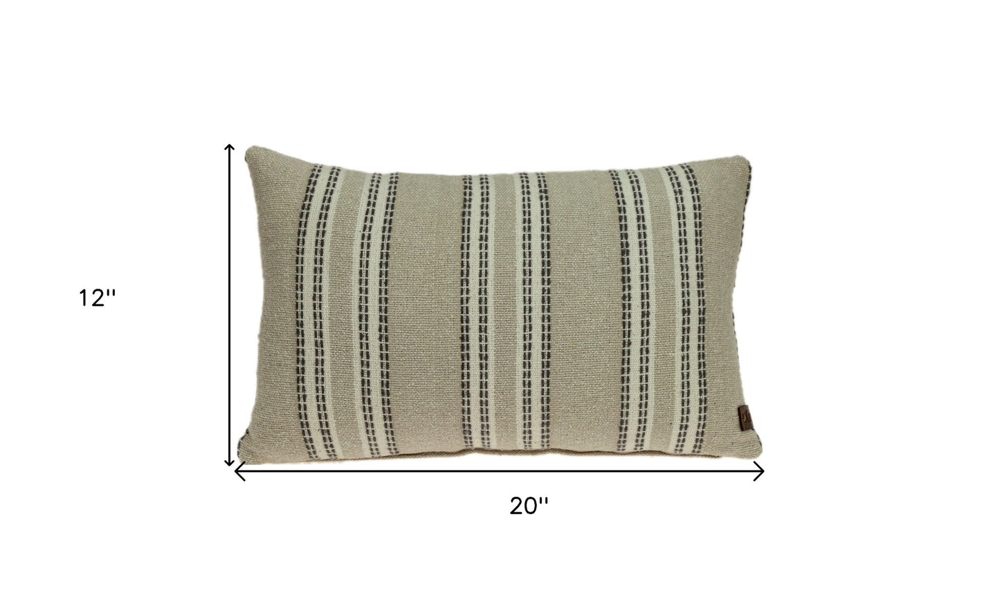 Oatmeal Stripe Weave Lumbar Throw Pillow