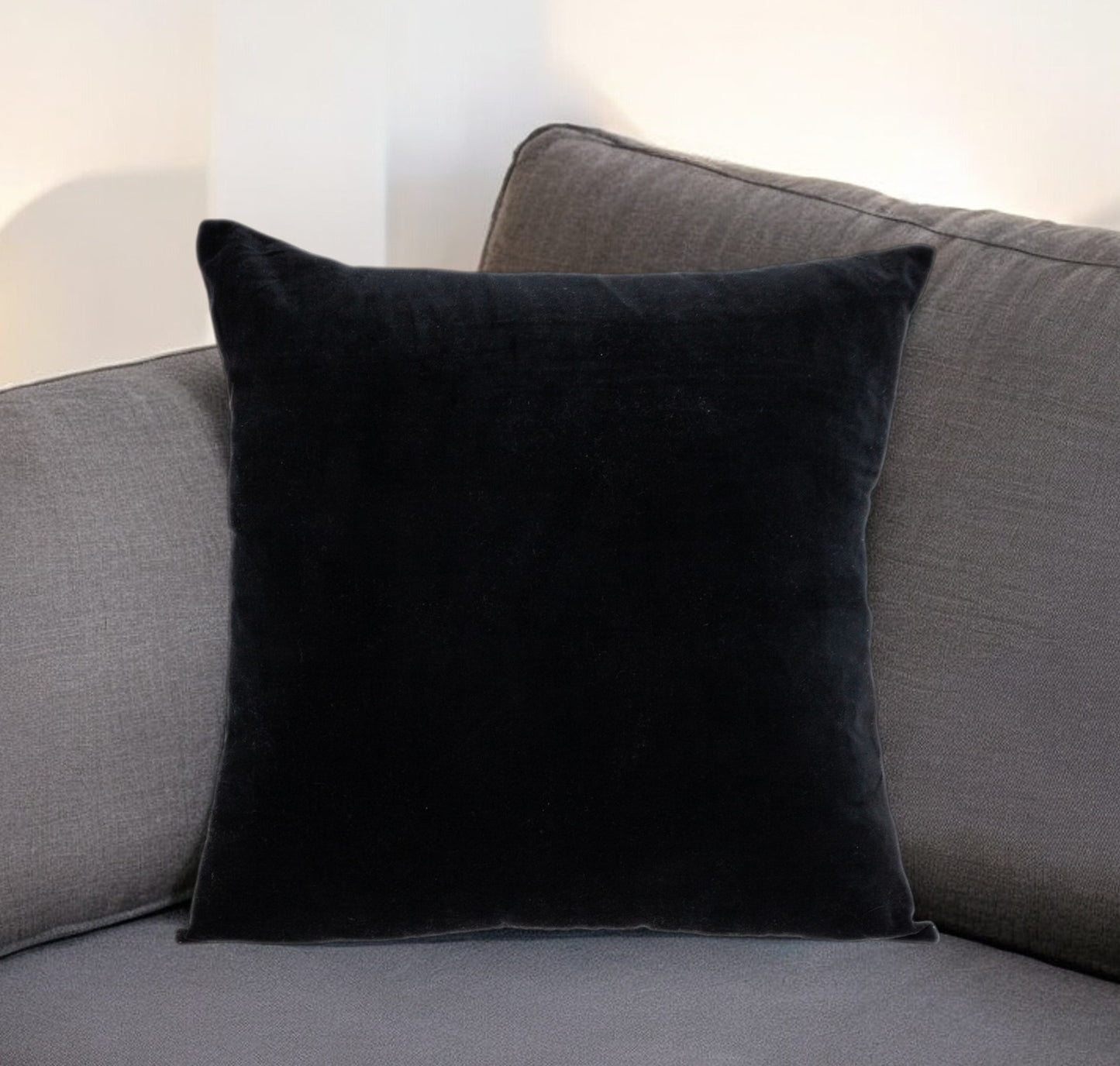 Black Velvet Two Tone Throw Pillow