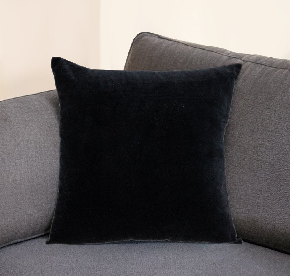 18" Black Velvet Throw Pillow