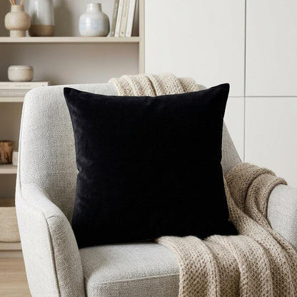 18" Black Velvet Throw Pillow