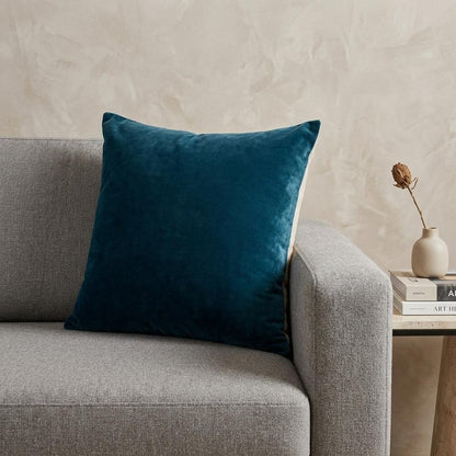 18" Teal Velvet Throw Pillow