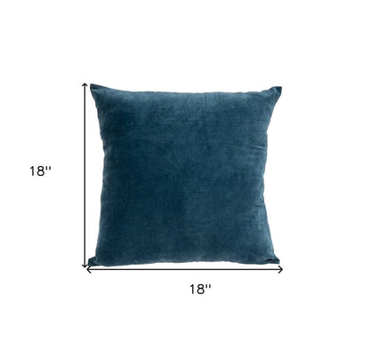 18" Teal Velvet Throw Pillow