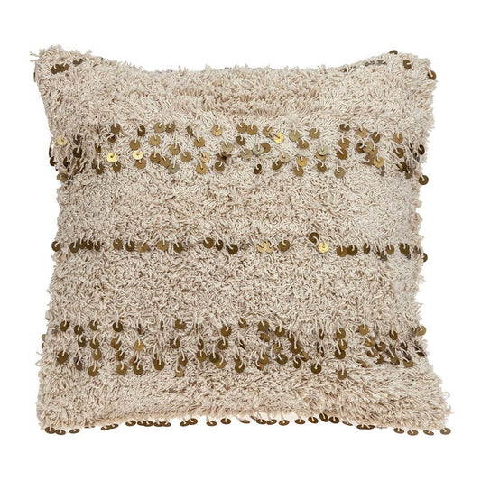 Boho Woven Shaggy Sequin Throw Pillow