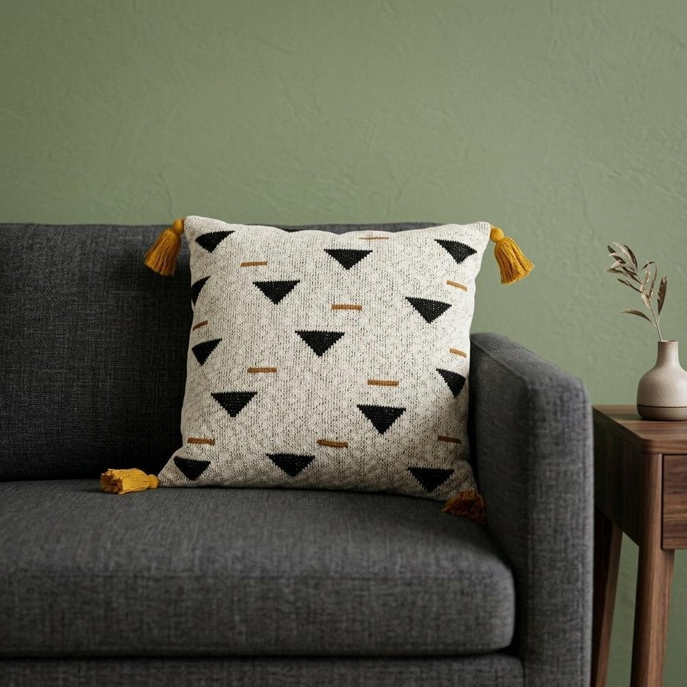 Natural Knitted Throw Pillow