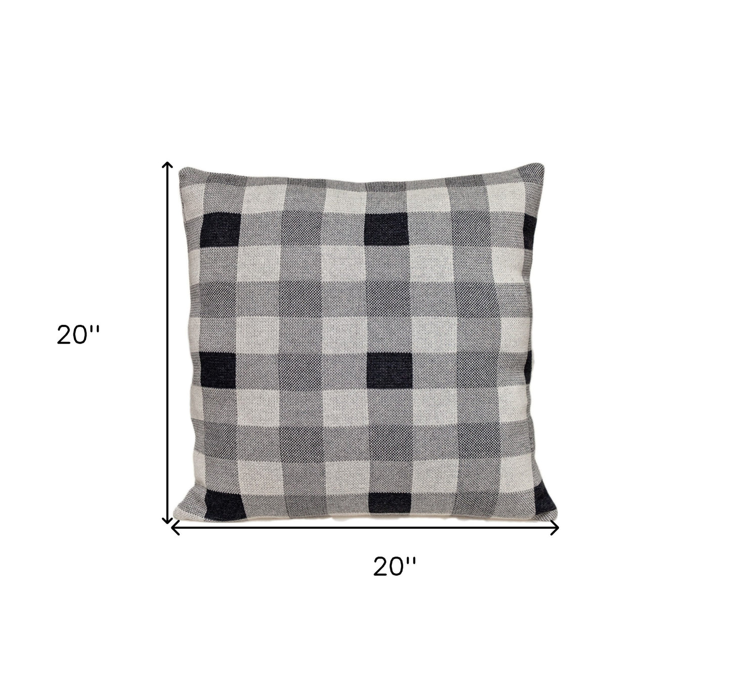 Lead Grey Checkered Pillow