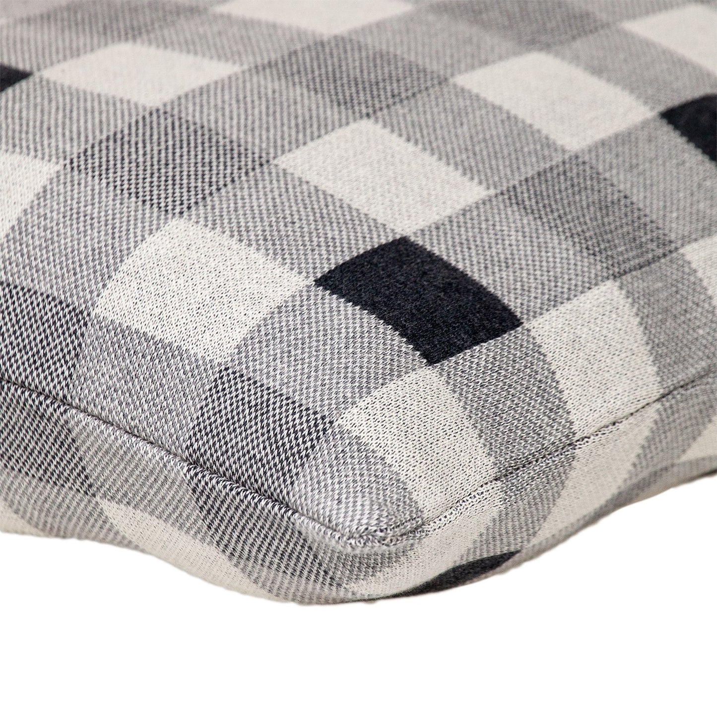 Lead Grey Checkered Pillow