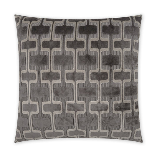 D.V. KAP HOME   24" x 24" Uffizzi Pillow - Carbon Modern, Transitional, Geometric    - 3832-C-2424