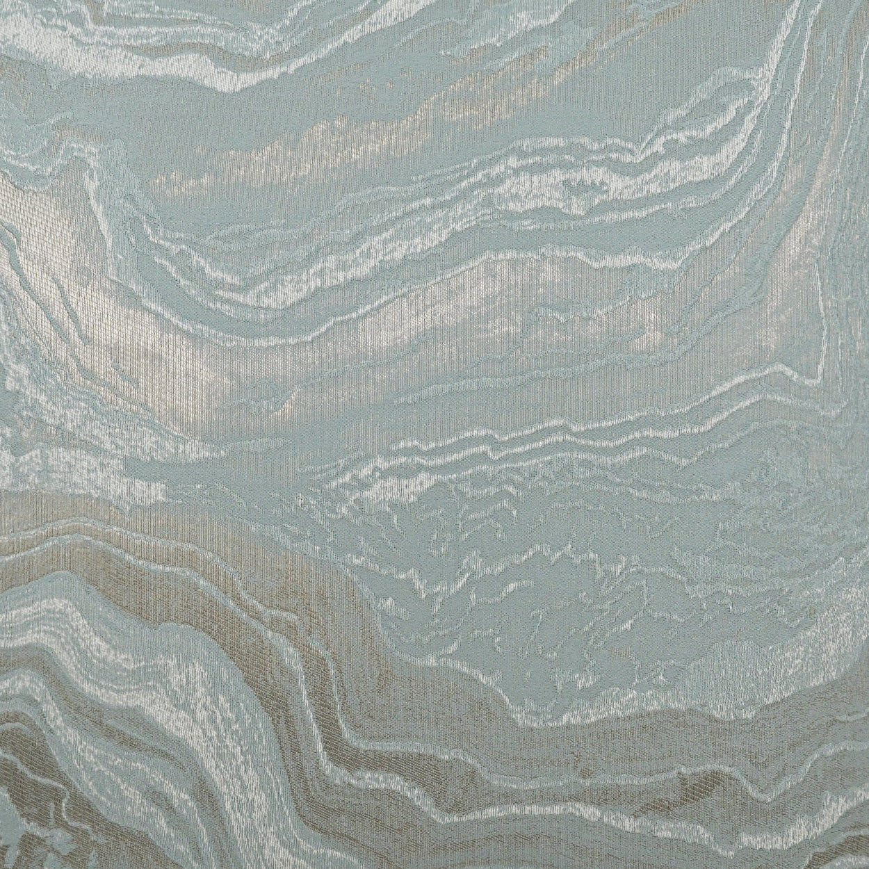 Pillow with marbled light blue-gray & pewter fabric and beige and pale teal veining; soft textured surface, 24" x 24