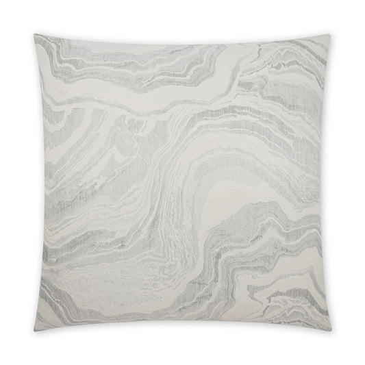 D.V. KAP HOME   24" x 24" Manon Pillow - Silver Abstract, Glam, Modern    - 3834-S-2424