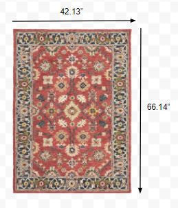 3' X 8' Red And Blue Bohemian Area Rug