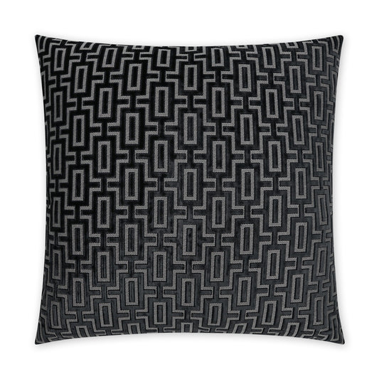 D.V. KAP HOME   24" x 24" Bergman Pillow - Onyx Traditional, Geometric    - 3836-O-2424