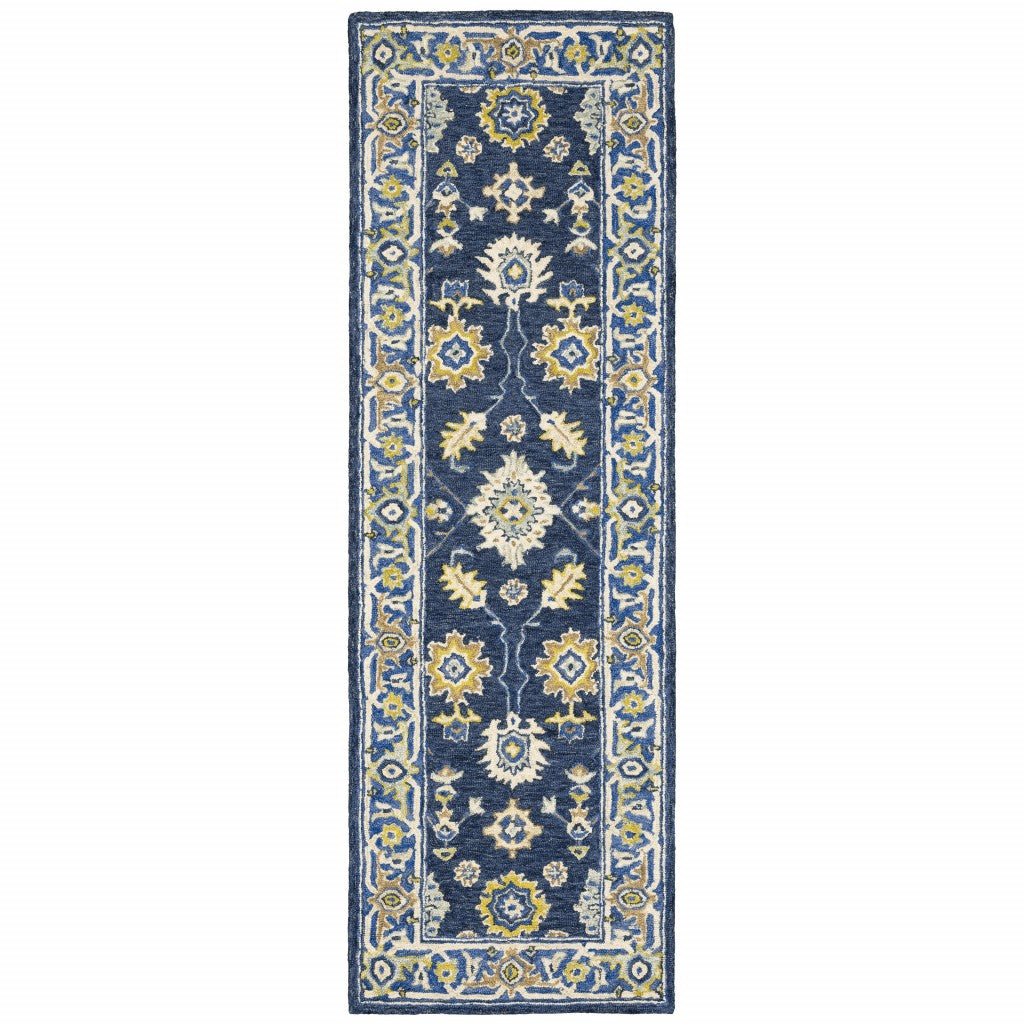 5' X 8' Navy And Blue Bohemian Area Rug