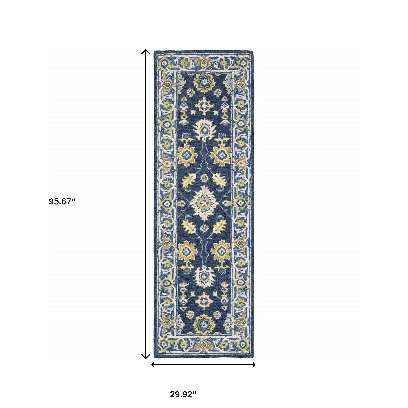 5' X 8' Navy And Blue Bohemian Area Rug