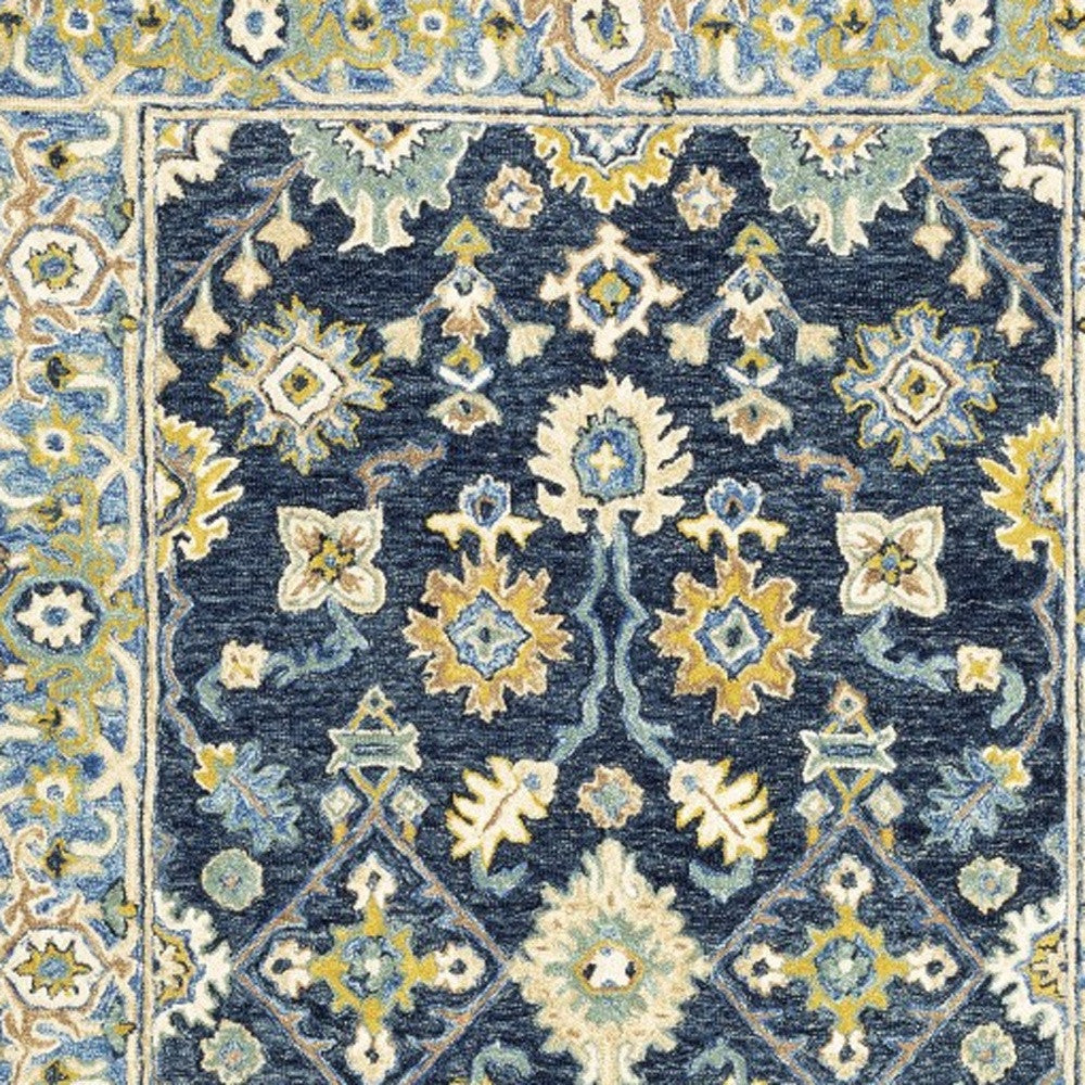 5' X 8' Navy And Blue Bohemian Area Rug