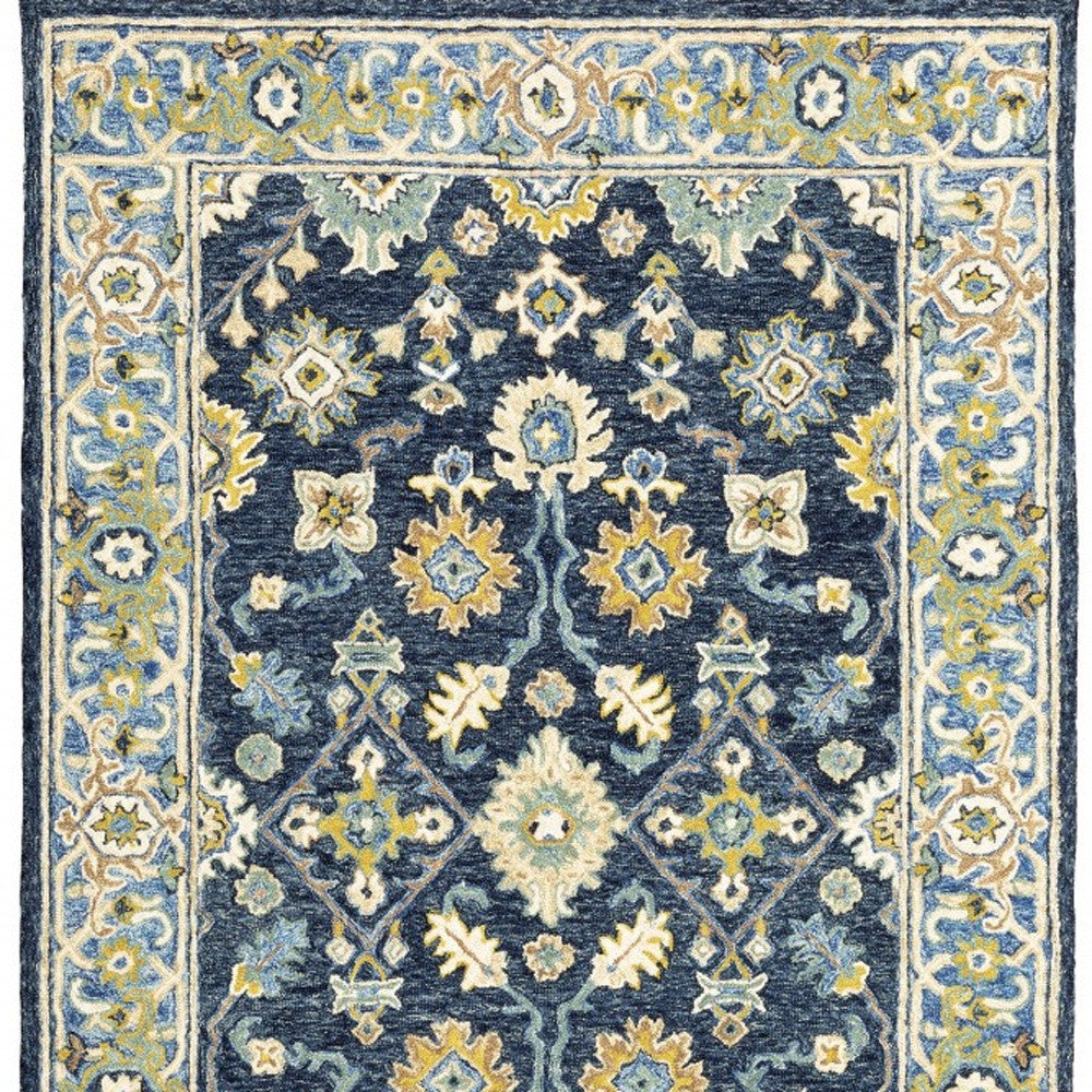 5' X 8' Navy And Blue Bohemian Area Rug