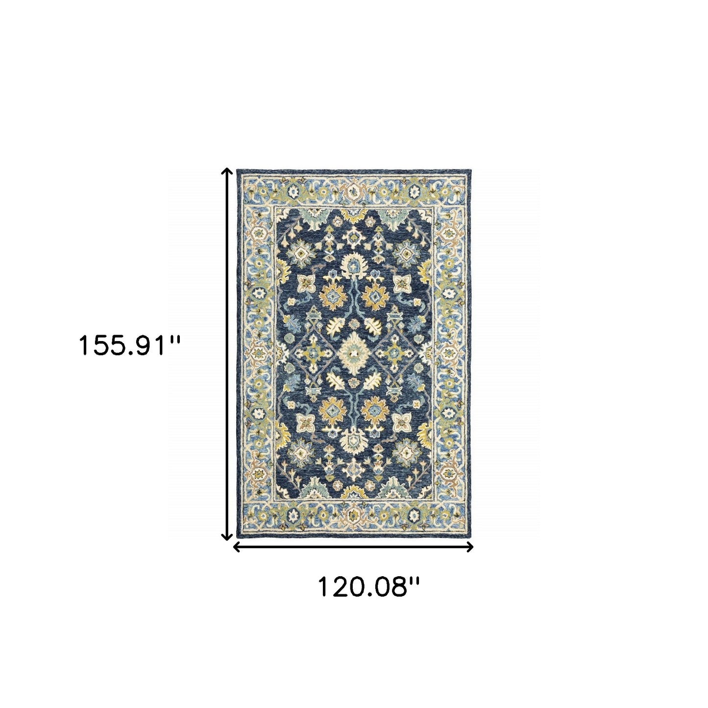 5' X 8' Navy And Blue Bohemian Area Rug