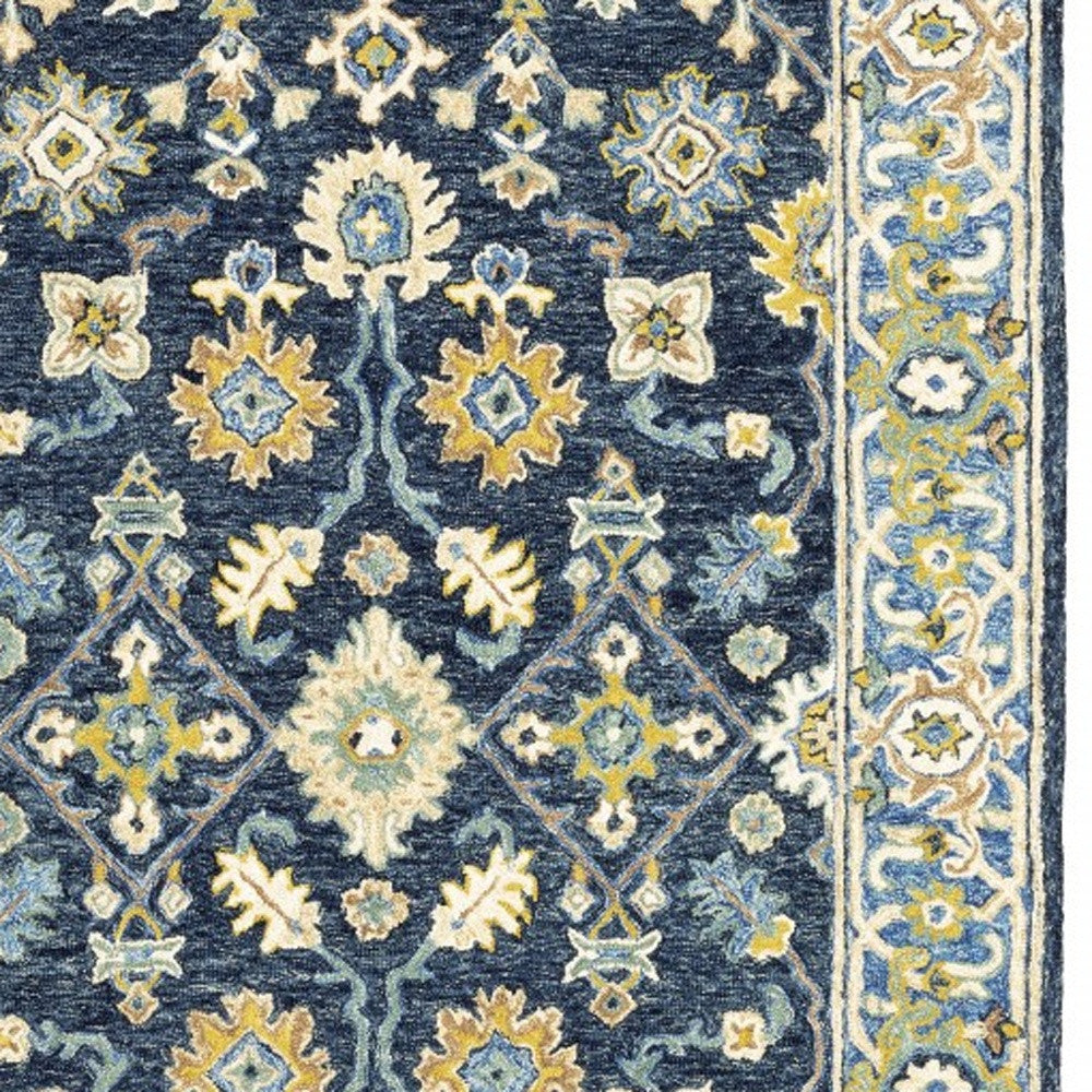 5' X 8' Navy And Blue Bohemian Area Rug